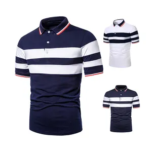 Fashion Wear Men's Polo Shirt Three Color Stripe Matching Short Sleeve Shirt With Cross Lapels Shirts