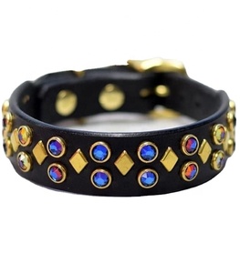 Collar de piel 100% auténtica para perro, calidad superior, con pasador de cristal, fabricante al por mayor, todos los tamaños disponibles - Product Image 1