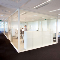 Système de cloisons de bureau en verre et aluminium