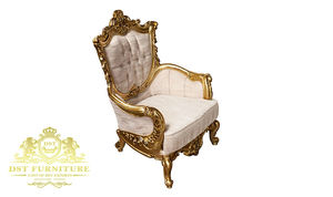 Juego de Sofás Victorianos con Acabado Dorado para Sala de Estar, Sofá Victoriano Color Marfil y Dorado para Sala de Estar, Sofá Clásico con Respaldo de Cristal y Capitoné - Product Image 5