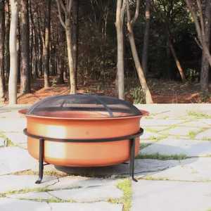 สนามหลังบ้านกลางแจ้งคลาสสิกการเผาไหม้ไม้หลุมไฟด้วยสีทองแดง - Product Image 4