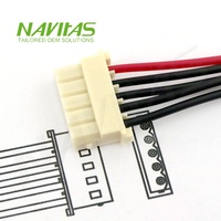 Cable Conector de 5 Pines, 2.54mm, Conductor de Cobre Estañado, Aislamiento/Carcasa de PVC, Conector JST XH Hembra, Cables Pre-crimpados, RoHS