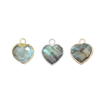 Colgante de piedra lunar místico con forma de corazón, colgante de piedras preciosas para fabricación de joyas, dijes, colgante para amor