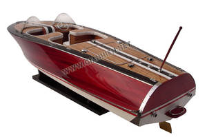 Modèle de bateau à moteur en bois SAETTA CLASSIC BOATS, artisanat décoratif pour la maison, peint à la main, artisanat vietnamien, boîte incluse - Product Image 4