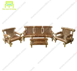 Divani antichi da soggiorno Set tavolino da caffè tavolo da caffè in legno mobili rustici giardino ristorante Lounge Set da giardino 5 posti bambù