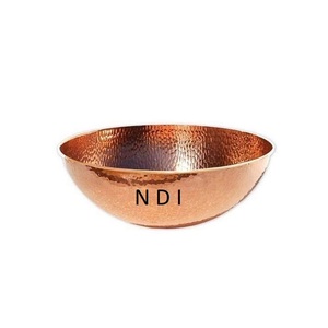 Bol de service en métal cuivré arrondi pour mélange de salade Cuisine à domicile Traiteur Bol de service de fruits usagés - Product Image 1
