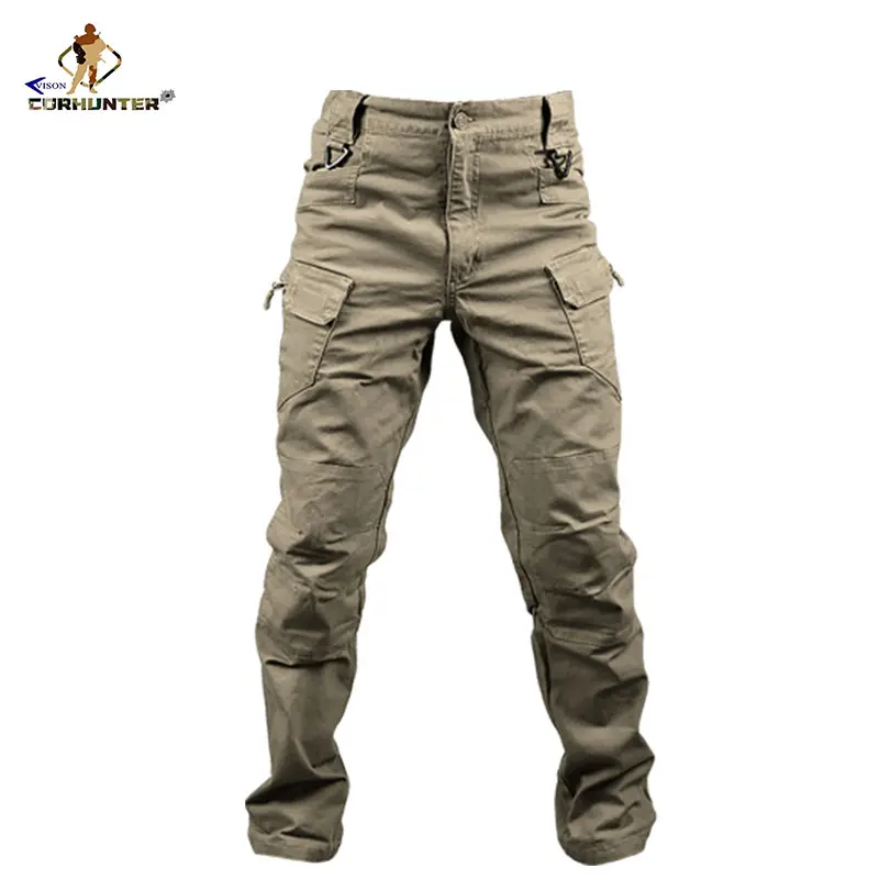 black color Wholesale Men's Trousers Work Outdoor Techwear Pocket Uniform Custom Hiking Khaki Tactical cargo pants