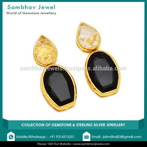 ต่างหูห้อยทำมือสไตล์วินเทจ เงินแท้ 925 ชุบทอง 18K ประดับพลอยออนิกซ์สีดำธรรมชาติและมุก เหมาะสำหรับงานแต่งงานและงานเลี้ยง - Product Image 4