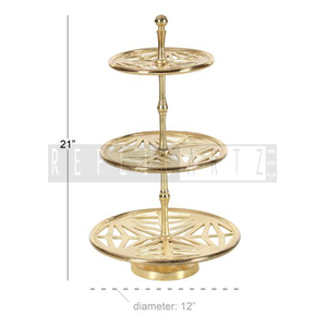 Bandeja Metálica de 3 Niveles con Diseño Art Deco, Forma Rectangular, Función de Florero de Mesa, Paquete de Varias Piezas, Navidad, Aniversario, Diwali - Product Image 2