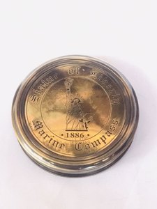 <b>Antique</b> Brass Statue of Liberty <b>Compass</b> with Poem Engraving Vintage Nautical Marine Pocket <b>Compass</b> Travel Gift Collectible Decor - Product Image 4
