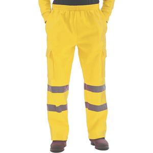 กางเกงนิรภัย Hi-Vis สีดำสำหรับผู้ชายกันน้ำน้ำหนักเบาแห้งเร็วมองเห็นได้ชัดสูงสำหรับออกกำลังกายบนท้องถนนแบบสะท้อนแสงกำหนดเอง - Product Image 4