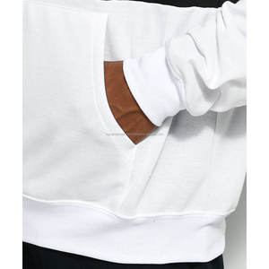 Vente en gros de sweats à capuche noir blanc bébé rose 85% coton 15% polyester couleur unie 12 couleurs option impression de logo personnalisé pour l'été - Product Image 4