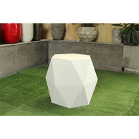 Mesa Auxiliar/Mesa de Esquina de Hormigón para Exteriores, Ligera, Duradera, de Diseño Geométrico Tradicional, Impermeable, para Uso en Hoteles