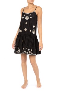 ชุดเดรสค็อกเทลผ้าเรยอนสีดำสุดหรู สายเดี่ยว แต่งลายปักสไตล์โบฮีเมียน ประดับกระจก ดีไซน์สนุกสนาน ทรงทูนิค ไซส์พลัส สไตล์ลำลอง ดูเป็นธรรมชาติ - Product Image 2