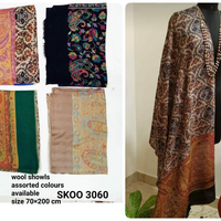 Écharpe en cachemire brodée pour femmes, impression numérique, mode hiver, pashmina, hijab, SK NOOR SONS SK00 3060