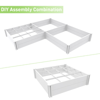 Cama de jardín elevada de plástico PVC y vinilo blanco con rejilla interna, macetero de flores de vinilo, venta al por mayor, nuevo estilo