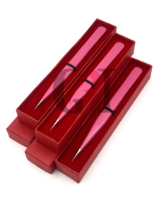 Pinces à épiler professionnelles de haute qualité antistatiques durables en acier inoxydable pour extensions de cils avec logo personnalisable et pointe argentée - Product Image 4