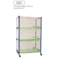 Cage à oiseaux en plastique Crown 2003 Pigeon, 3 étages, durable, légère, forme carrée, Taïwan