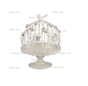 ขาตั้งเค้กขนมหวานแบบโบราณพร้อมฝาผีเสื้อสีขาว - Product Image 1