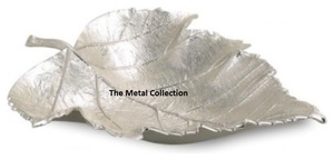 Bols de service à feuilles classiques pour la maison, les hôtels et les restaurants, vaisselle de couleur bleue en forme de feuille en métal, plat de service à salade, bols de jardinière - Product Image 2