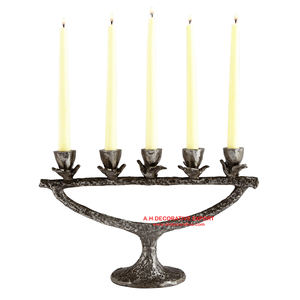 Antique noir fait à la main 5 bras arbre branche candélabre métal mariage centres de table carré décorations pour la maison prix de gros - Product Image 6