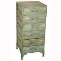 Meuble de rangement vintage industriel et rétro à 6 tiroirs en fer et métal pour hôtel et appartement, meubles de maison à usage général
