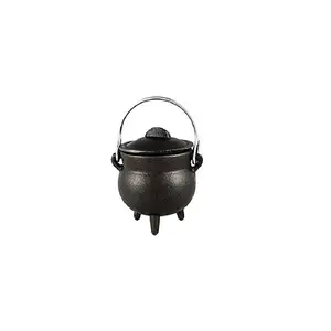 Potbelly Mini Cast Iron Camp Kettle - Wicca Cauldron - Potjie Pot 5 Oz