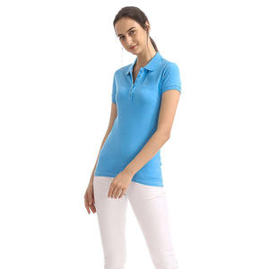 Polos azules simples personalizados al por mayor para mujer, ropa de calle de alta calidad, camisetas transpirables - Product Image 2