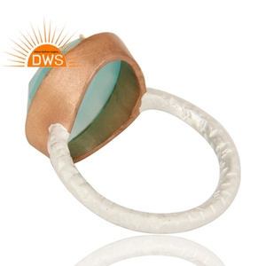Faceted Cut Aqua Chalcedony <b>Ring</b> Jewelry Supplier Rose Gold , Silver 925 Sterling Silver Unisex <b>Chunky</b> <b>Ring</b> Jewelry Supplier - Product Image 3