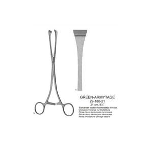 Pinzas hemostáticas manuales de acero inoxidable <span class=keywords><strong>Armytage</strong></span> verde para cirugía general - Product Image 1