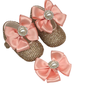 Chaussures d'anniversaire orange personnalisées de haute qualité Bandeau pour filles Vente en gros Été Hiver Tissu extensible Fermeture à boutons Robe de bébé - Product Image 4