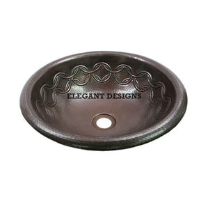 Fregadero de baño de cobre pulido de alta calidad hecho a mano tradicional Simple elegante lavabo piedra Material al por mayor - Product Image 2