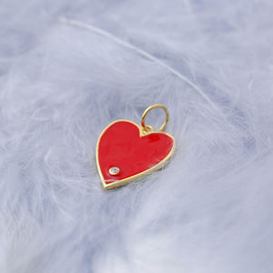 Breloque en émail rouge argent Sterling 925, bijou romantique pour femmes, fait à la main - Product Image 2