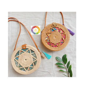 กระเป๋าแฟชั่นหวายสานด้วยมือสไตล์บาหลีสำหรับผู้หญิงเดรสปักลายติดต่อ Kathy ที่ + 84813366387 99GD - Product Image 6