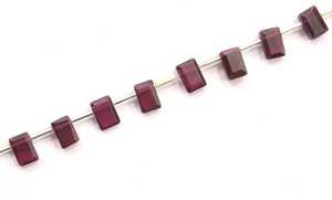 Gema Natural de granate rojo, 27 piezas, facetadas, pequeñas cuentas rectangulares, piedra de nacimiento de enero - Product Image 4