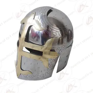 Medieval Knight Armor Helmet - Adult Size & Wearable Templar Armour Helmet Antique Reproduction by Nautical Art Home - NAH31008