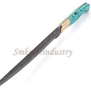New Style Custom Hand Forged Damascus Fillet knife With leather Sheath cover (smk1593) - Product Image 5