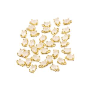 Pendant Necklace <b>Charms</b> Prong Style White Moonstone Oval Shape Cut Gemstone Connectors - Product Image 2