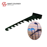 Support mural Swift Courser en métal noir pour putter de golf, présentoir promotionnel pour magasins de détail et expositions
