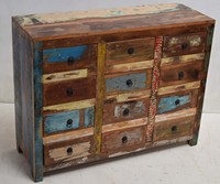 Meuble de rangement convertible pour bouteilles de vin, style industriel, en bois massif de récupération, couleur vieillie, sur mesure et réglable