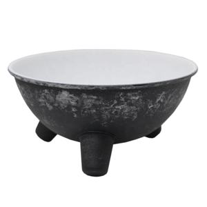 Table de cuisine en fer métal forme ronde couleur blanche patine bol de service alimentaire bol moderne fait à la main personnalisé - Product Image 1