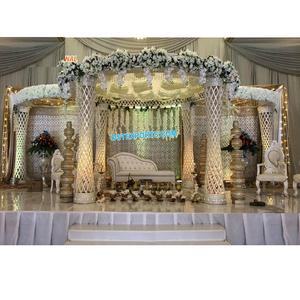 Pilares de boda de diamante, mandril de cristal de boda indio deslumbrante de Malasia, decoración Floral rústica - Product Image 1