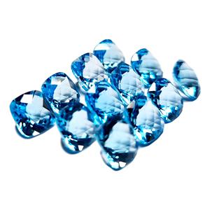 Piedras preciosas de Topacio Azul suizo, cojín natural cortado en todas las formas, tamaños, pedidos personalizados con precios al por mayor, piedras preciosas sueltas para joyería - Product Image 1