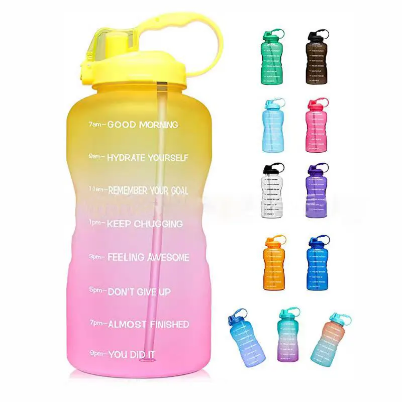 High Selling Quality Assured Fitness Motivational Tracker Gallon Drink Water Sports Bottle