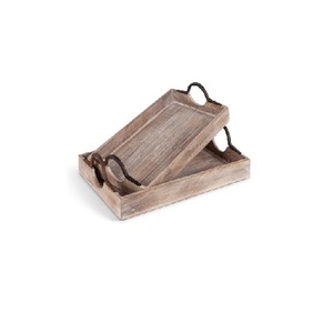 ถาดเสิร์ฟอาหารไม้พร้อมที่จับเหล็กสำหรับโรงแรมร้านอาหารถาดชากาแฟใช้ - Product Image 6