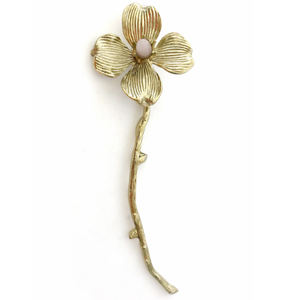 Rama de metal dorado con una flor-Rosa - Product Image 1