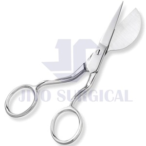 Tijeras de pico de pato con apliques de acero inoxidable de calidad A + y tijeras de bordado curvas dobladas + cortador de hilo negro - Product Image 4