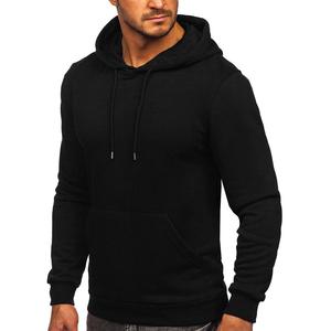 Sudadera con capucha de algodón con logotipo personalizado al por mayor para hombre, jersey negro de manga larga a la moda, OEM personalizado para la temporada de invierno - Product Image 6