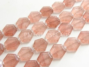 ลูกปัดหินสตรอเบอร์รี่ควอตซ์ทรงหกเหลี่ยมเจียระไนด้วยมือ 20 เม็ด/เส้น ขนาดประมาณ 12x12 ถึง 11x11 มม. สีชมพูแบบสั่งทำพิเศษ พร้อมใบรับรอง เหมาะสำหรับเป็นของขวัญ - Product Image 3