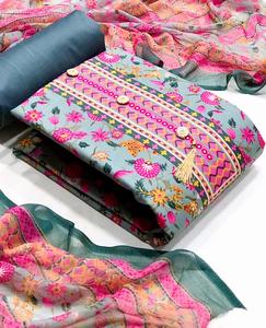 Conjunto de traje de india y pakistaní para mujer, con estampado Floral pesado de algodón, Nazeen con Floral Allover Dupatta, Salwar Kameez de Royal Export - Product Image 6